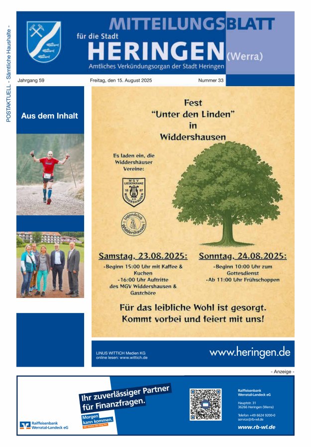 Mitteilungsblatt Heringen Titelblatt 33/2025