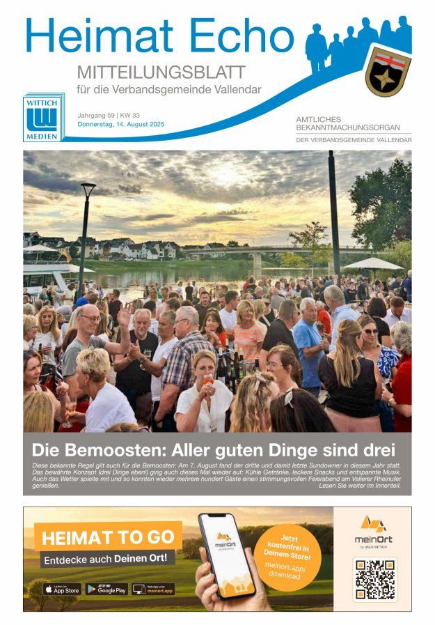 Heimat-Echo - Heimat- und Bürgerzeitung Verbandsgemeinde Vallendar Titelblatt 33/2025