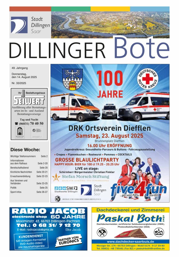 Dillinger Bote Titelblatt 33/2025