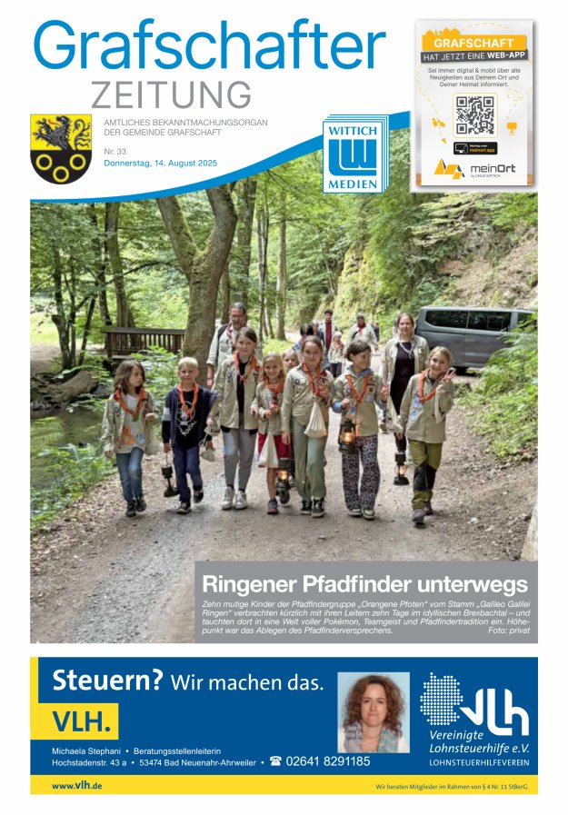 Grafschafter Zeitung Titelblatt 33/2025