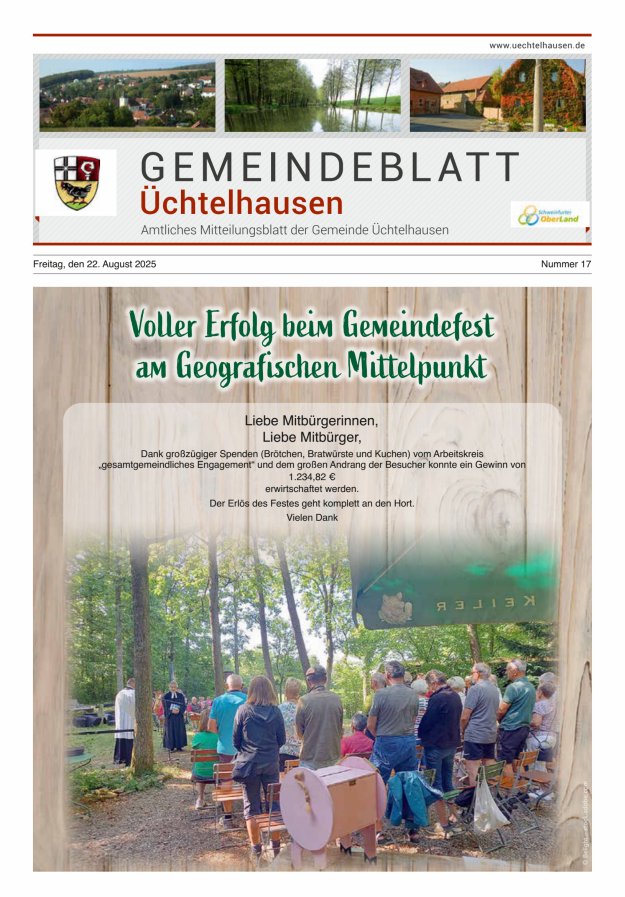 Gemeindeblatt Üchtelhausen Titelblatt 17/2025