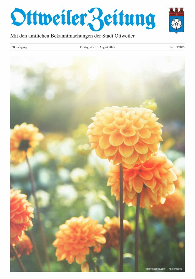 Ottweiler Zeitung Titelblatt 33/2025