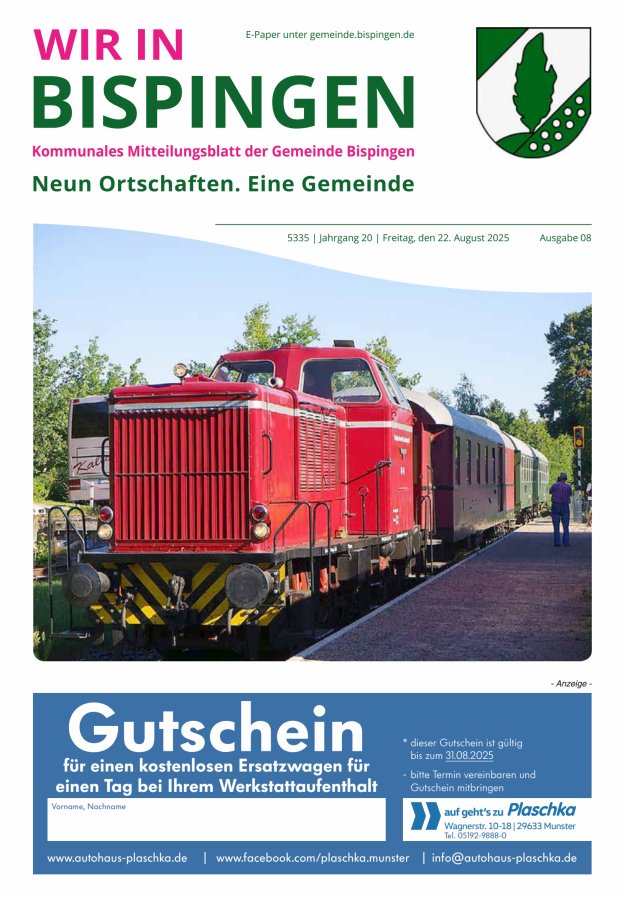 Wir in Bispingen Titelblatt 08/2025
