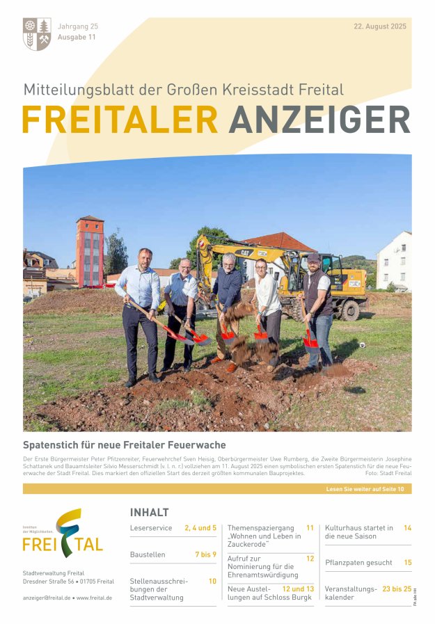 Freitaler Anzeiger - Amtsblatt der Großen Kreisstadt Freital Titelblatt 11/2025