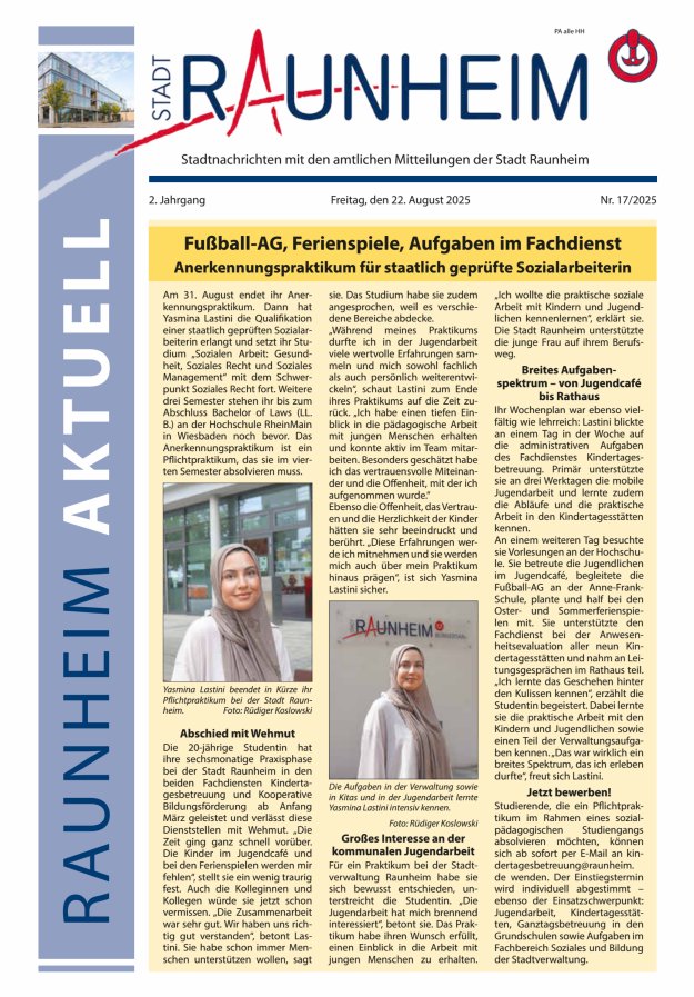 Raunheim aktuell Titelblatt 17/2025