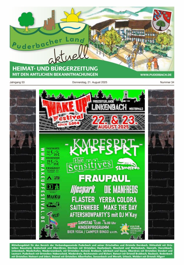 Puderbacher Land aktuell Titelblatt 34/2025
