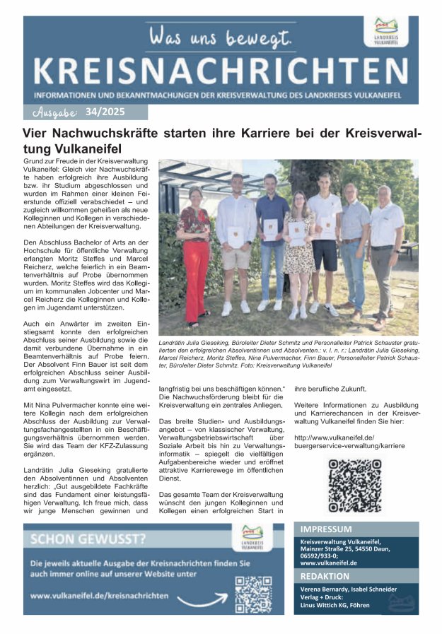 Kreisnachrichten Titelblatt 34/2025