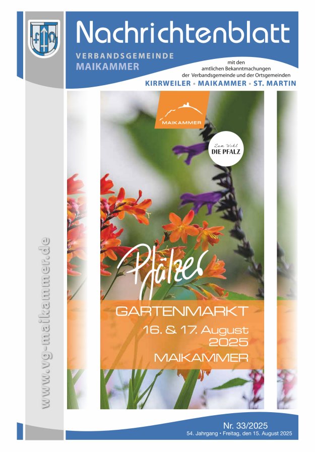 Nachrichtenblatt VG Maikammer Titelblatt 33/2025