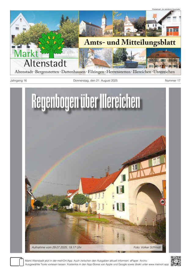 Amts- und Mitteilungsblatt des Marktes Altenstadt Titelblatt 17/2025