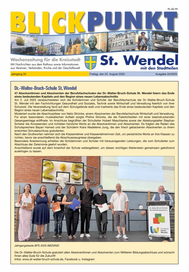 Blickpunkt St Wendel Titelblatt 34/2025