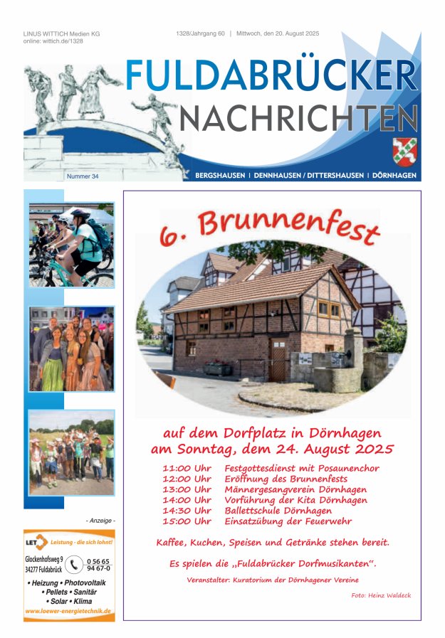 Fuldabrücker Nachrichten Titelblatt 34/2025
