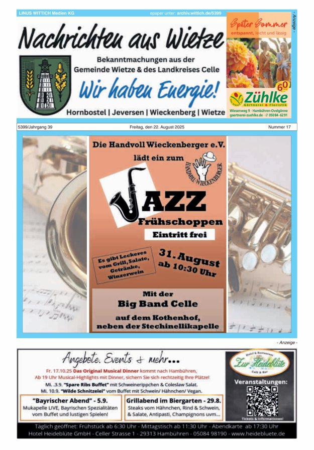 Nachrichten aus Wietze Titelblatt 17/2025