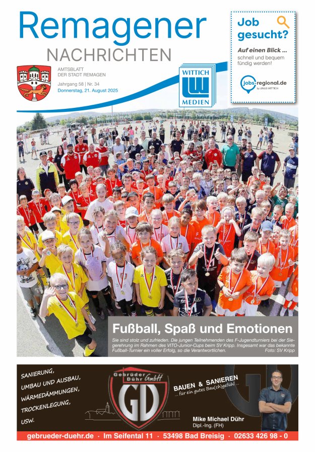 Remagener Nachrichten Titelblatt 34/2025