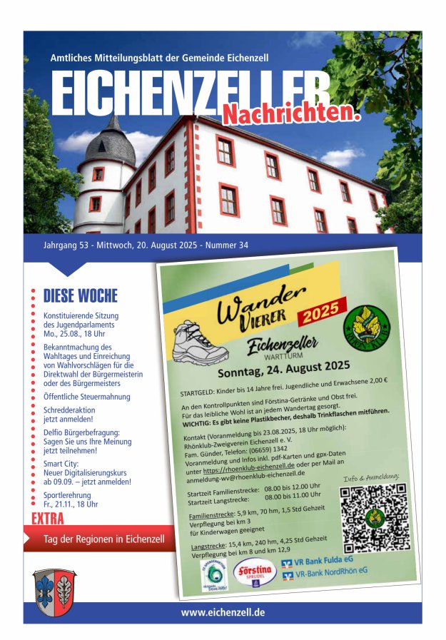 Amtliches Mitteilungsblatt der Gemeinde Eichenzell Titelblatt 34/2025