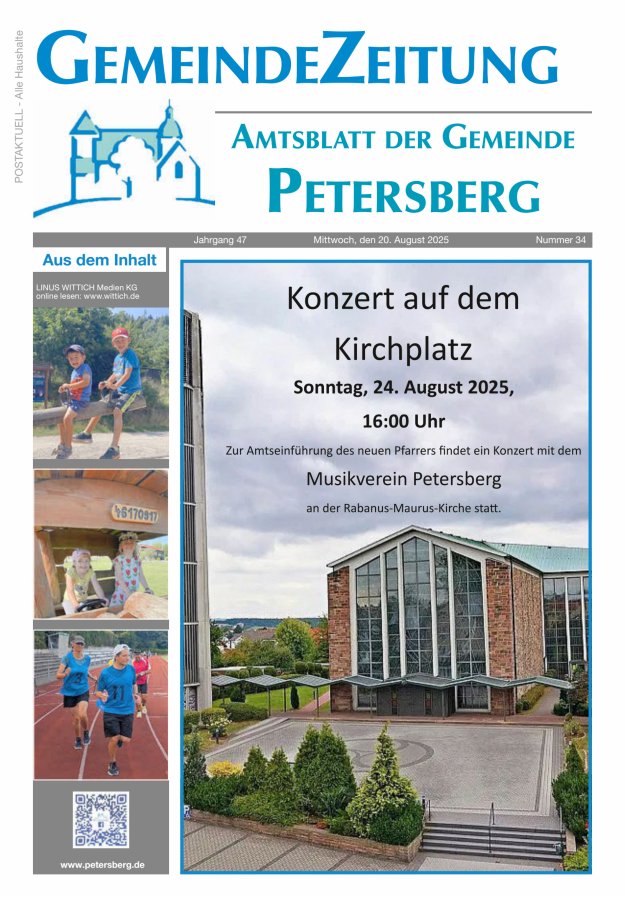 Amtsblatt Blickpunkt Petersberg Titelblatt 34/2025