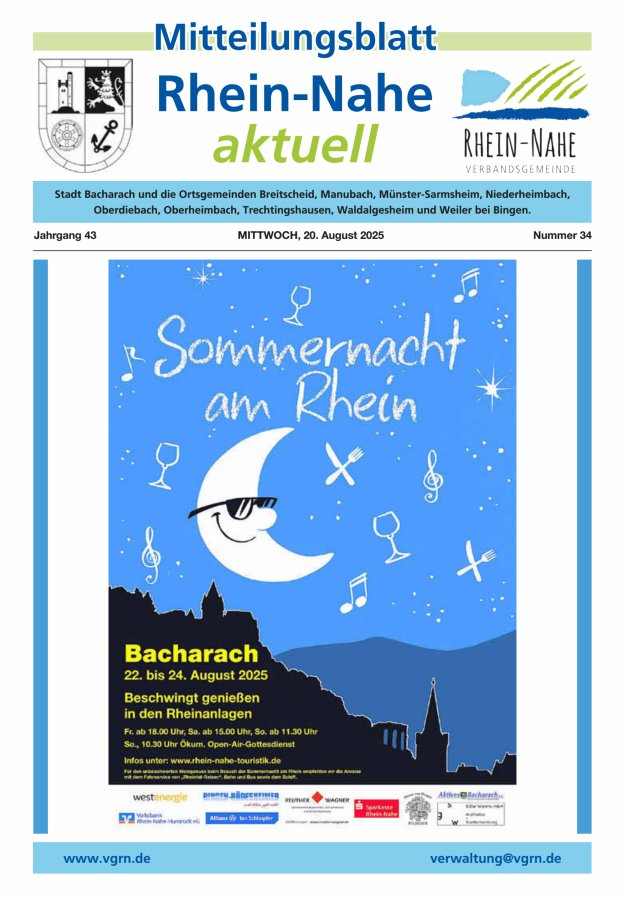 Rhein-Nahe aktuell Titelblatt 34/2025