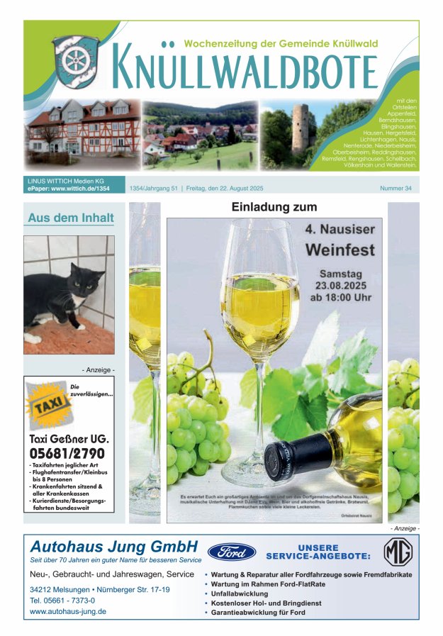 Knüllwaldbote Titelblatt 34/2025