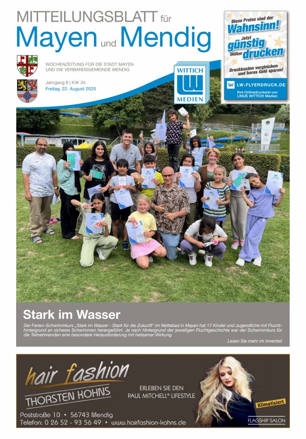 Mitteilungsblatt für Mayen und Mendig Titelblatt 34/2025