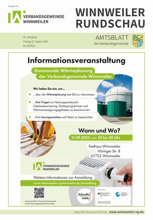 Winnweiler Rundschau Titelblatt 34/2025