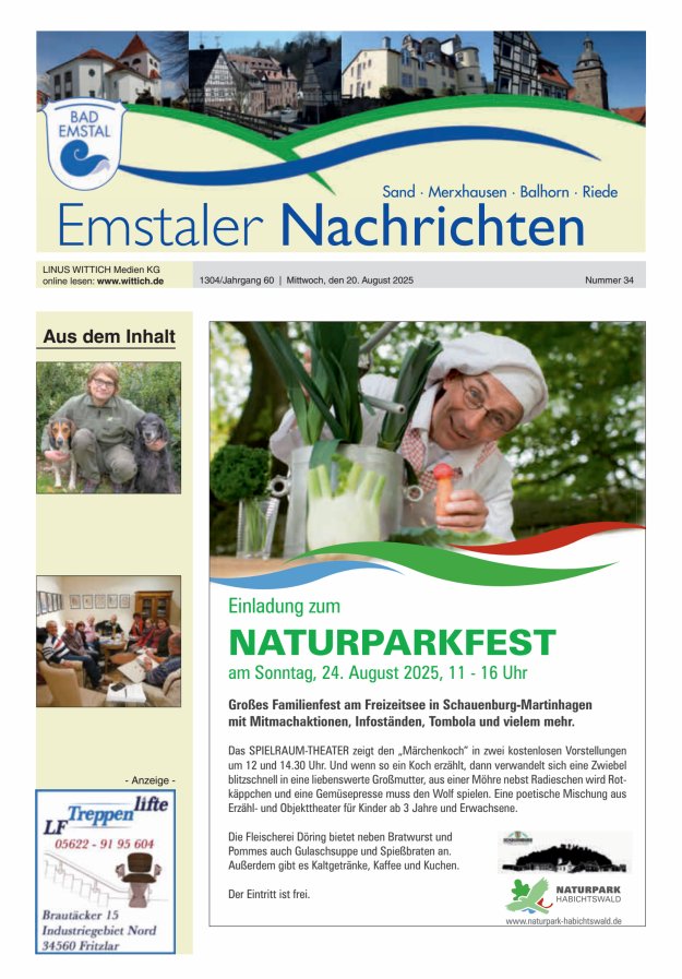 Emstaler Nachrichten Titelblatt 34/2025