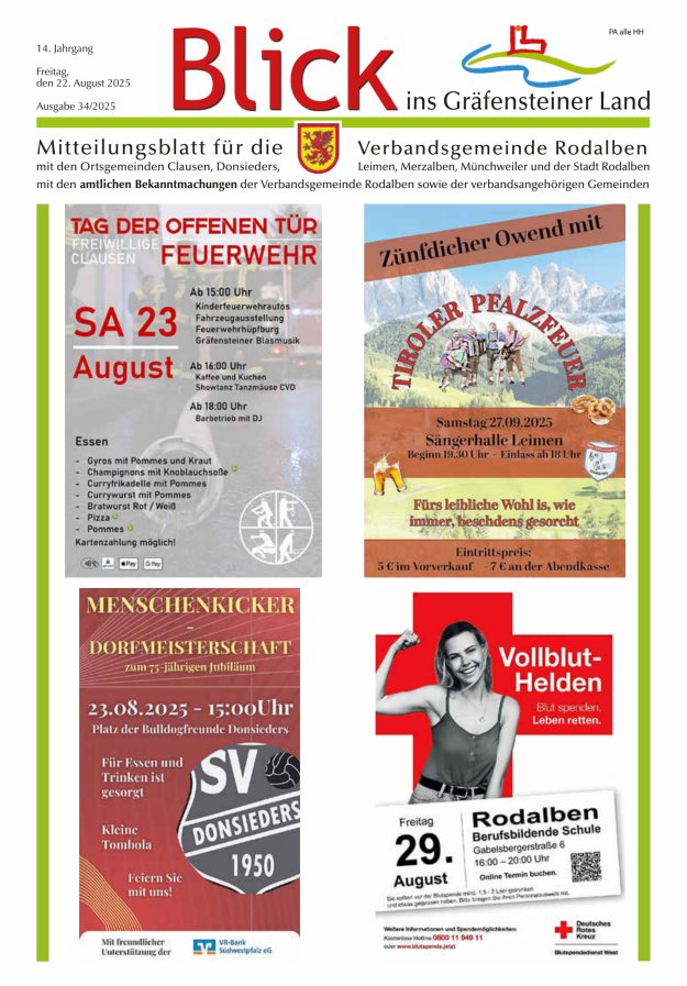 Blick ins Gräfensteiner Land VG Rodalben Titelblatt 34/2025