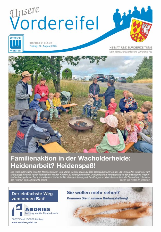 Mitteilungsblatt Vordereifel - Heimat- u Bürgerzeitung der VG Vordereifel Titelblatt 34/2025