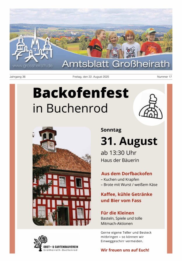 Amtsblatt Großheirath Titelblatt 17/2025