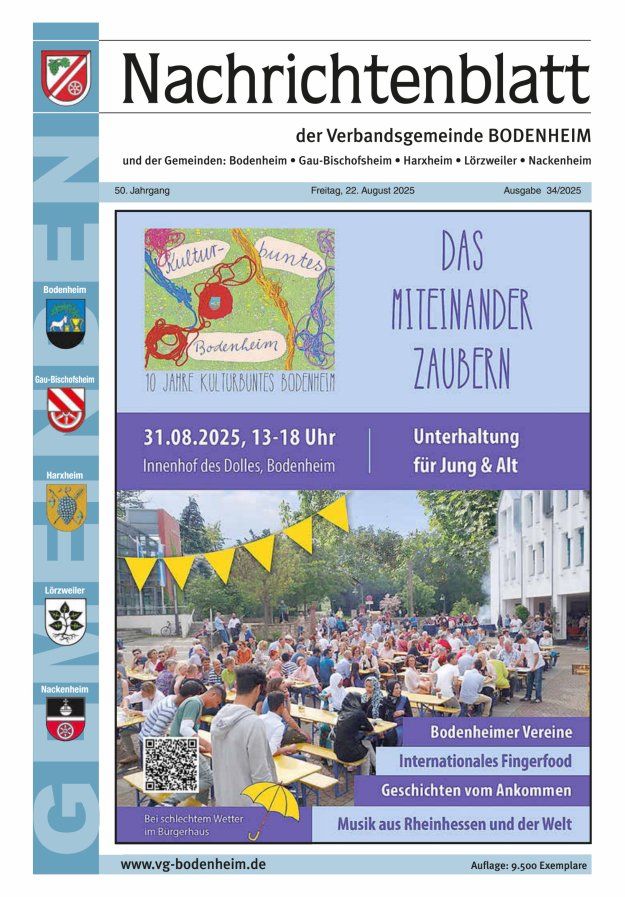 Nachrichtenblatt der VG Bodenheim              Titelblatt 34/2025