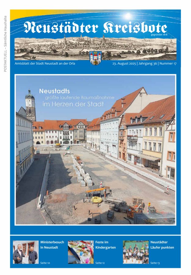 Neustädter Kreisbote Titelblatt 17/2025