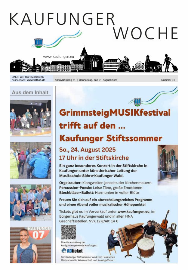Kaufunger Woche Titelblatt 34/2025