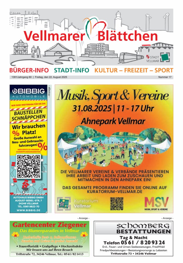Vellmarer Blättchen Titelblatt 17/2025