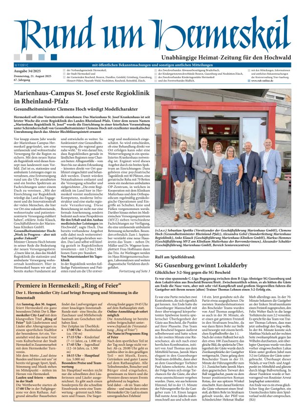 Rund um Hermeskeil Titelblatt 34/2025