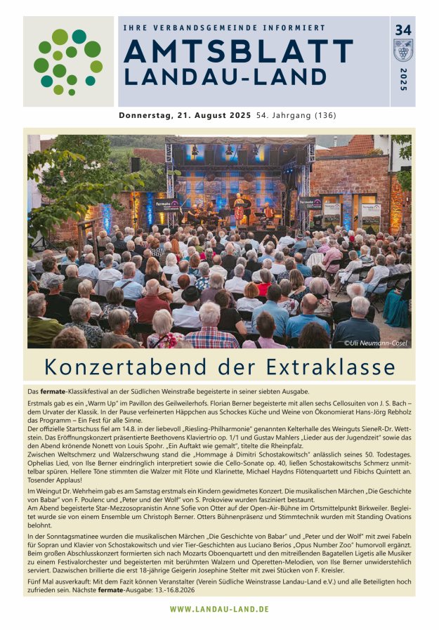 Amtsblatt VG Landau-Land Titelblatt 34/2025