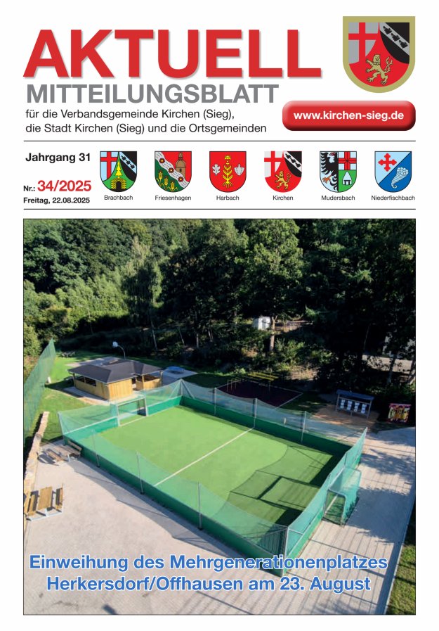 Aktuell - Mitteilungsblatt für die VG Kirchen (Sieg) Titelblatt 34/2025