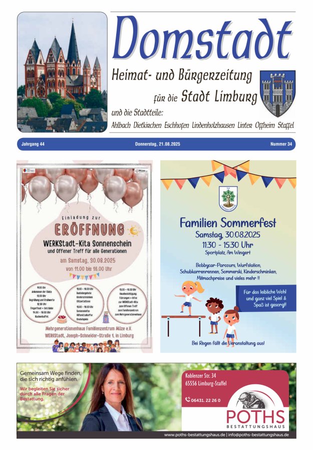 Domstadt - Heimat- und Bürgerzeitung für die Stadt Limburg Titelblatt 34/2025
