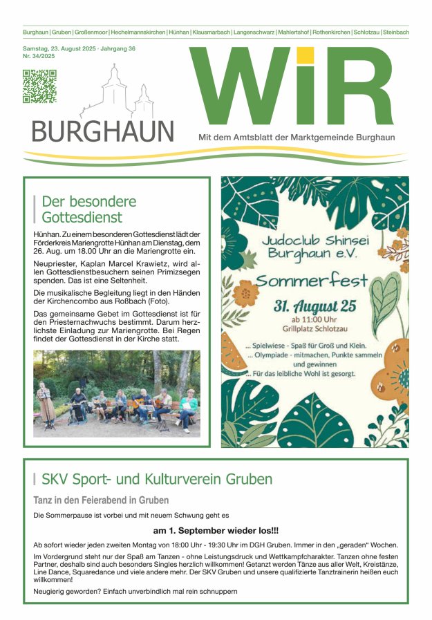WIR - mit Amtsblatt der Marktgemeinde Burghaun Titelblatt 34/2025
