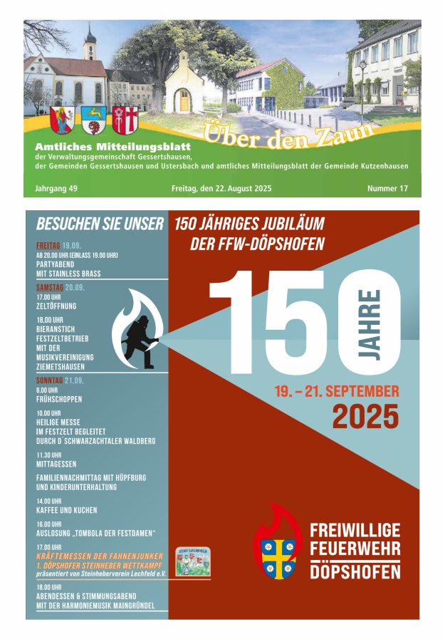 Über den Zaun Titelblatt 17/2025