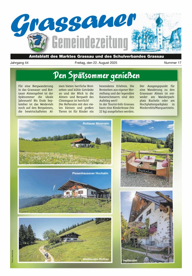 Grassauer Gemeindezeitung Titelblatt 17/2025