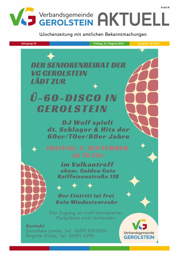 Verbandsgemeinde Gerolstein aktuell Titelblatt 34/2025