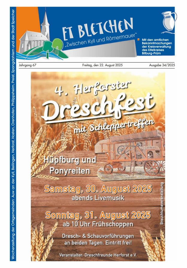 Et Bletchen VG Speicher Titelblatt 34/2025