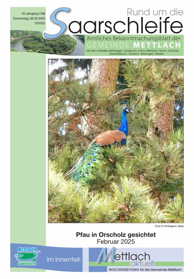 Rund um die Saarschleife Gemeinde Mettlach Titelblatt 10/2025