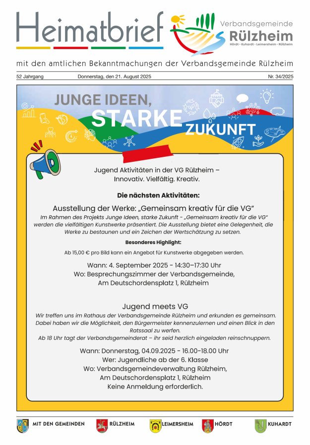 Heimatbrief VG Rülzheim Titelblatt 34/2025