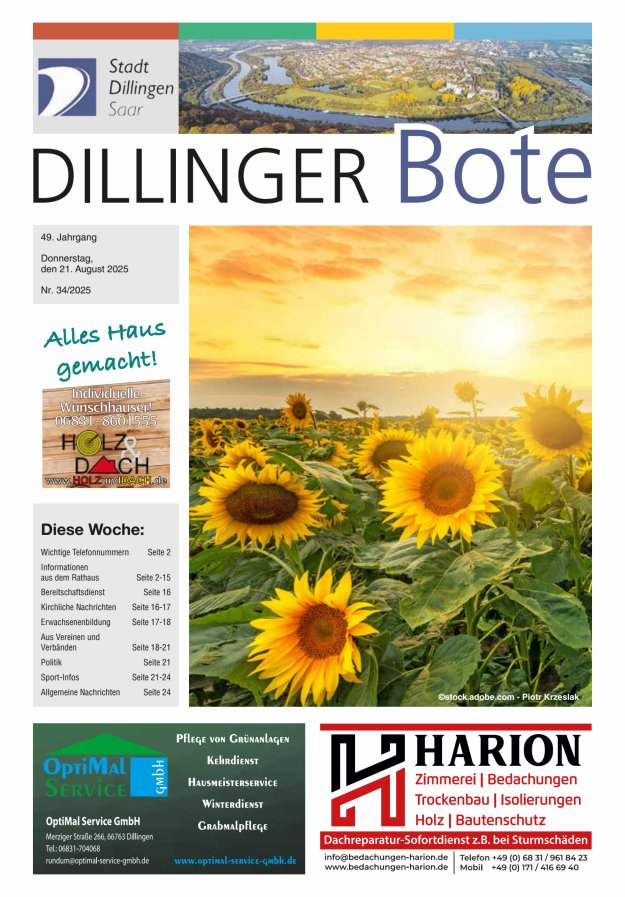 Dillinger Bote Titelblatt 34/2025