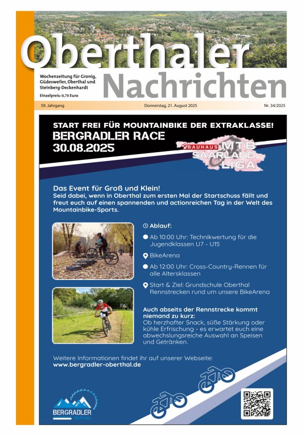 Oberthaler Nachrichten Titelblatt 34/2025