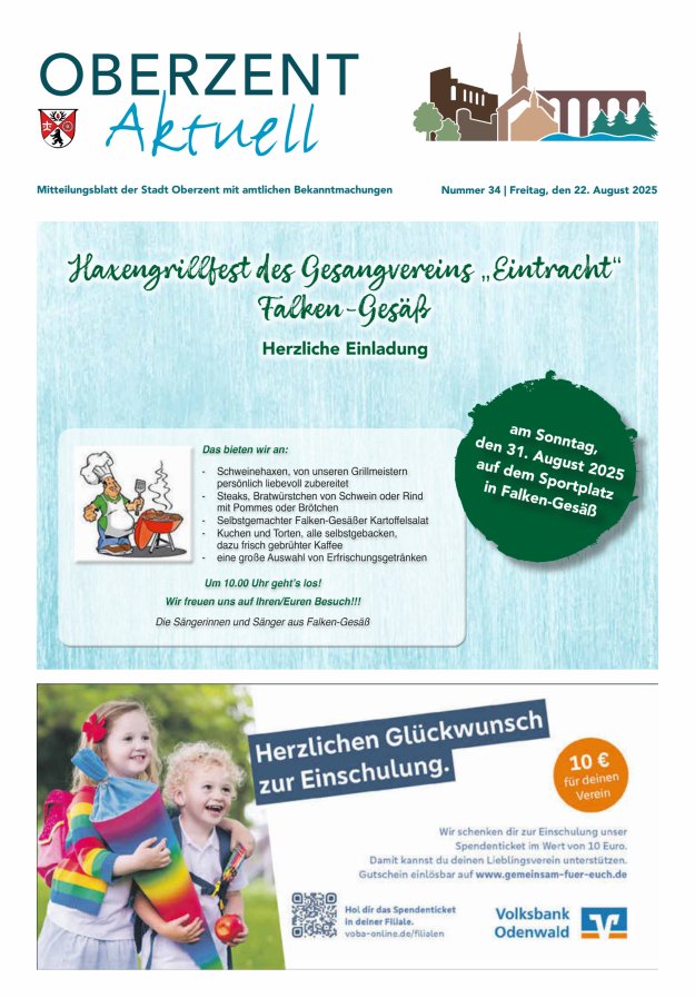 Oberzent aktuell Titelblatt 34/2025