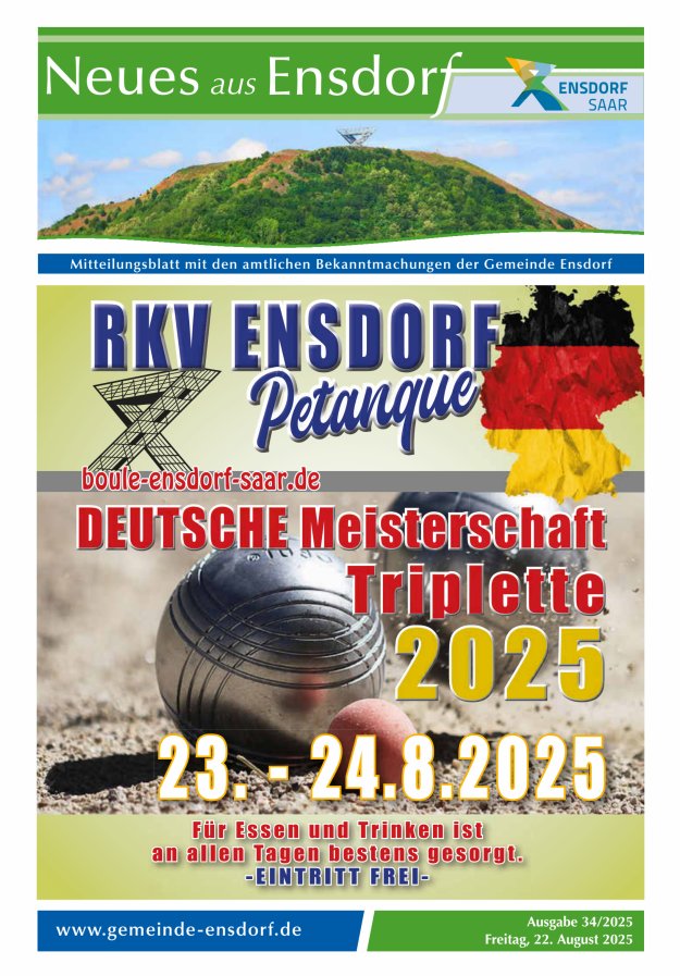 Neues aus Ensdorf Titelblatt 34/2025