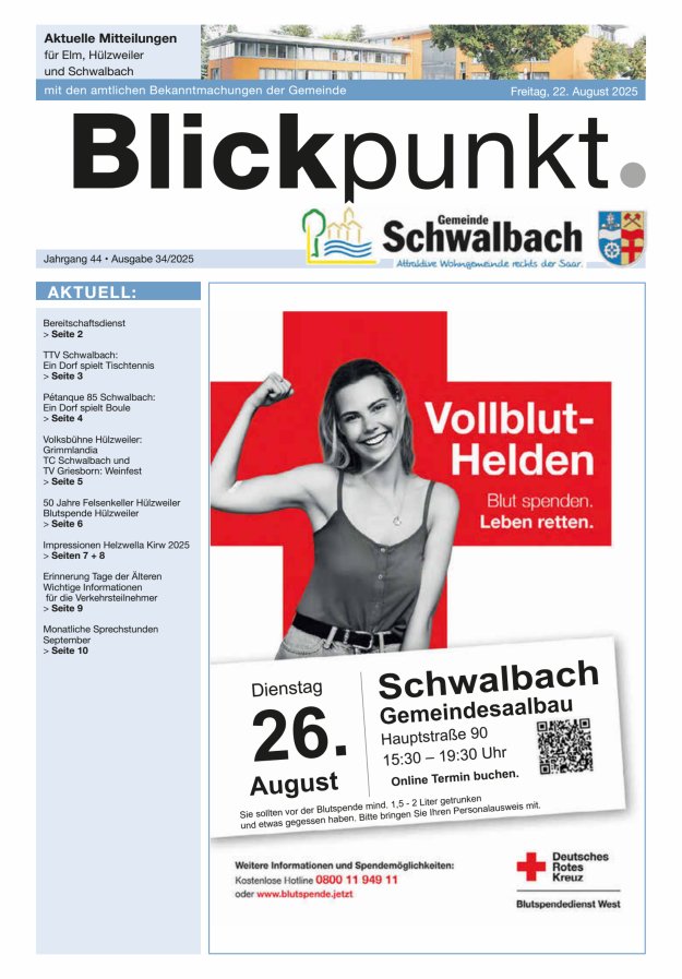 Blickpunkt Schwalbach Titelblatt 34/2025