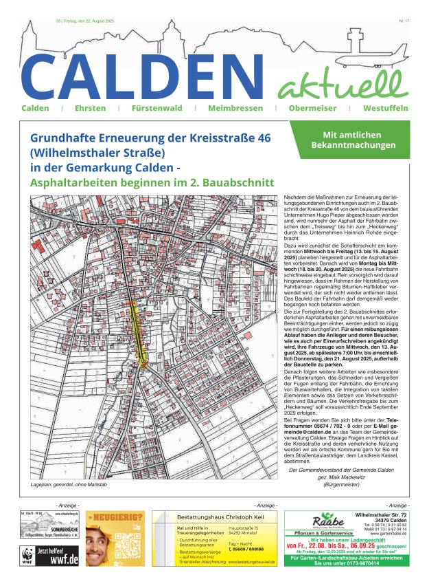 Calden aktuell Titelblatt 17/2025