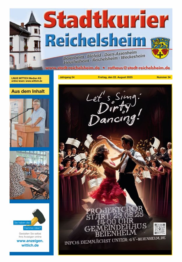 Stadtkurier Reichelsheim Titelblatt 34/2025