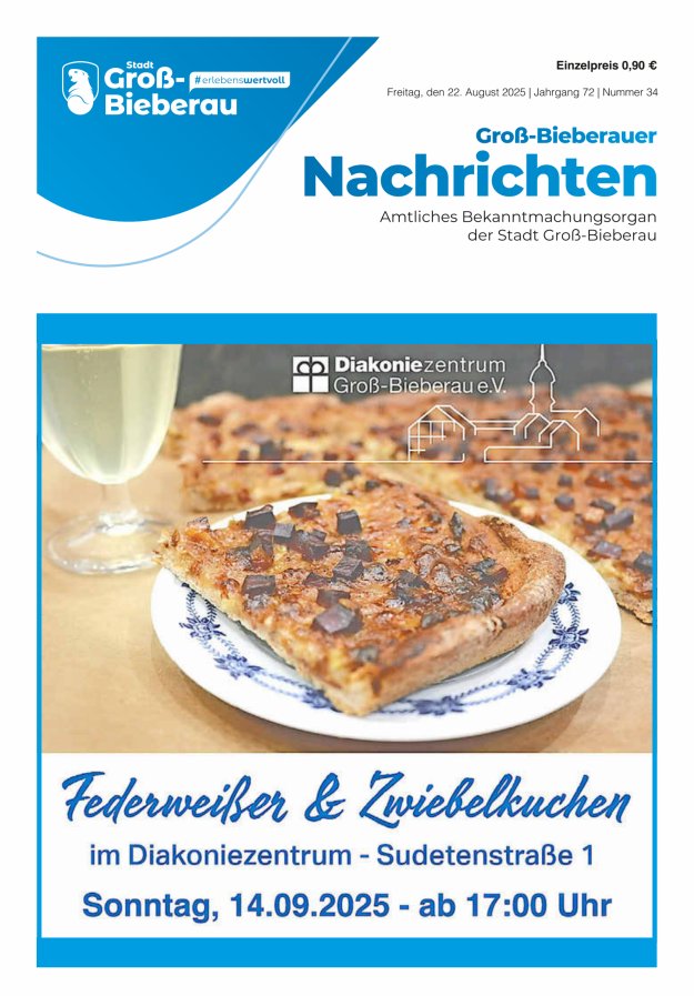 Groß-Bieberauer Nachrichten Titelblatt 34/2025